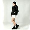 Plaid contrasting cotton clothes women's winter new loose college style hooded warm thickened fashion coat