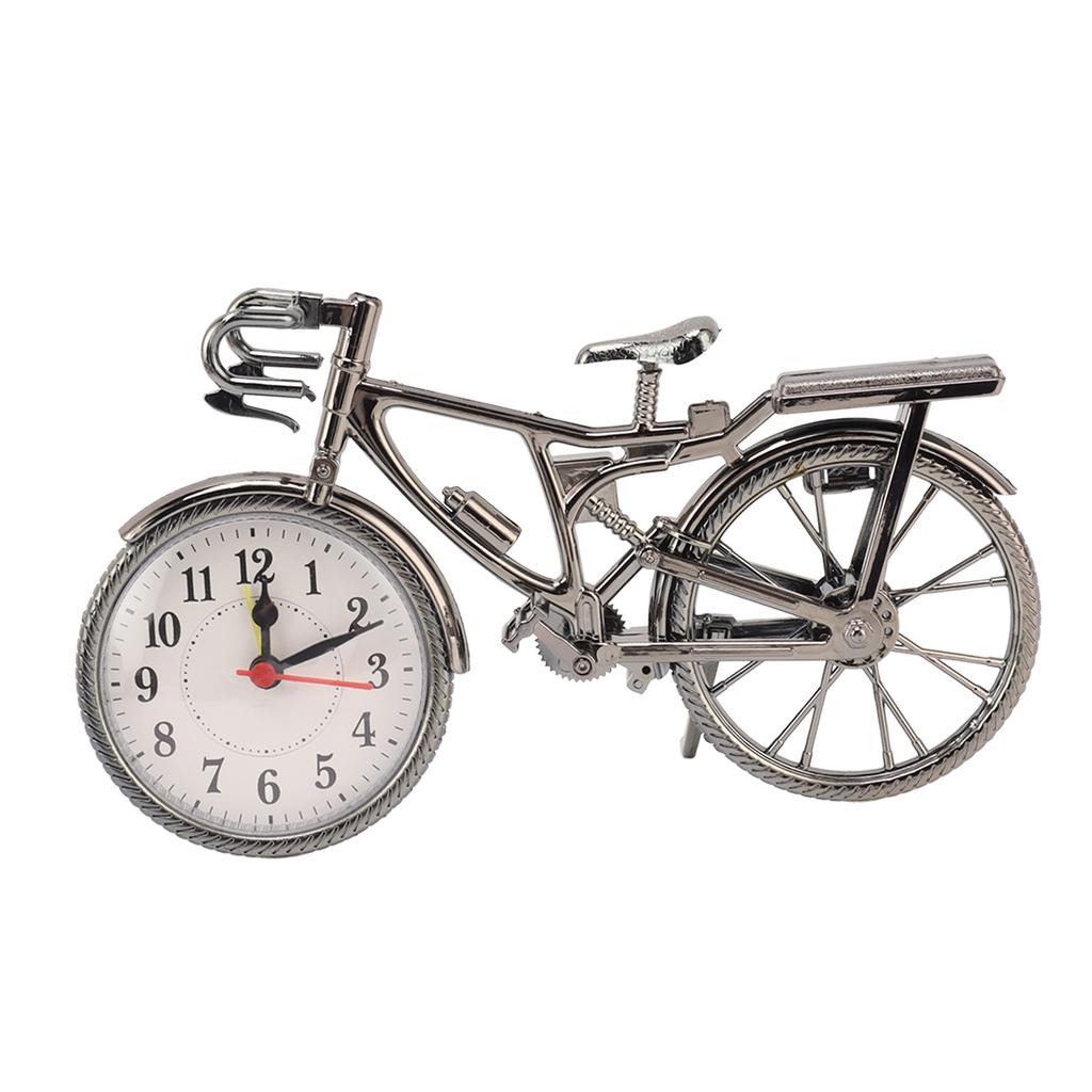 Fahrraduhr Lebensechtes Vintage Dekoornament Kompakter Tischwecker für Zuhause Wohnheim Büro