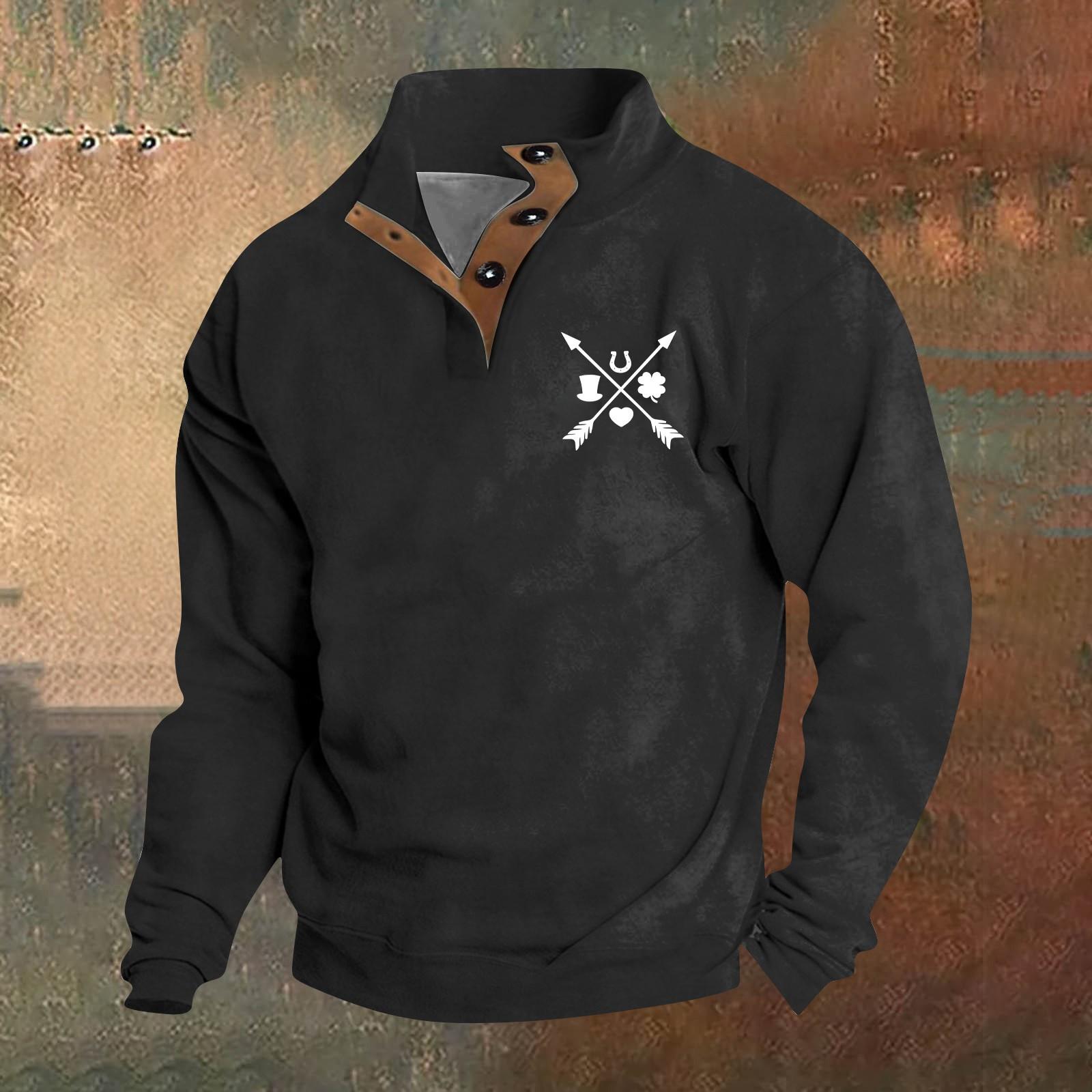 

Мужской круглый вырез с длинным рукавом, пуловер с принтом ко Дню святого Валентина, парная толстовка L чёрный