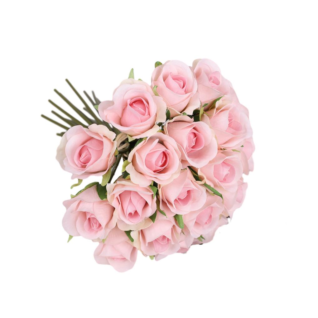 Artificial Flowers Fake Rose Bridal Bouquets 20 Heads Handheld for Arrangements Wedding Table Centerpieces Home Party