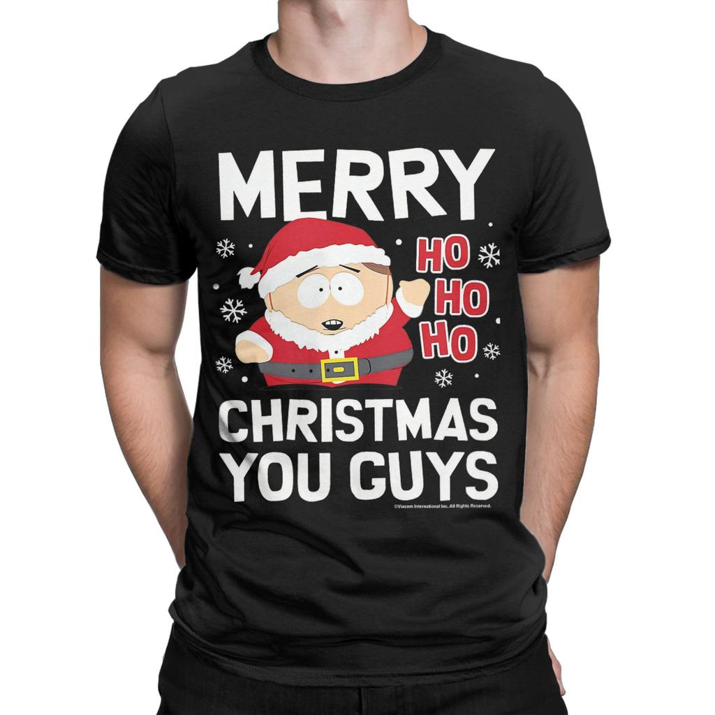 Cartoon Christmas South-Park Cartman Men T Shirt  Novelty Tees Short Sleeve Round Collar T-Shirts 100% Cotton Clothes