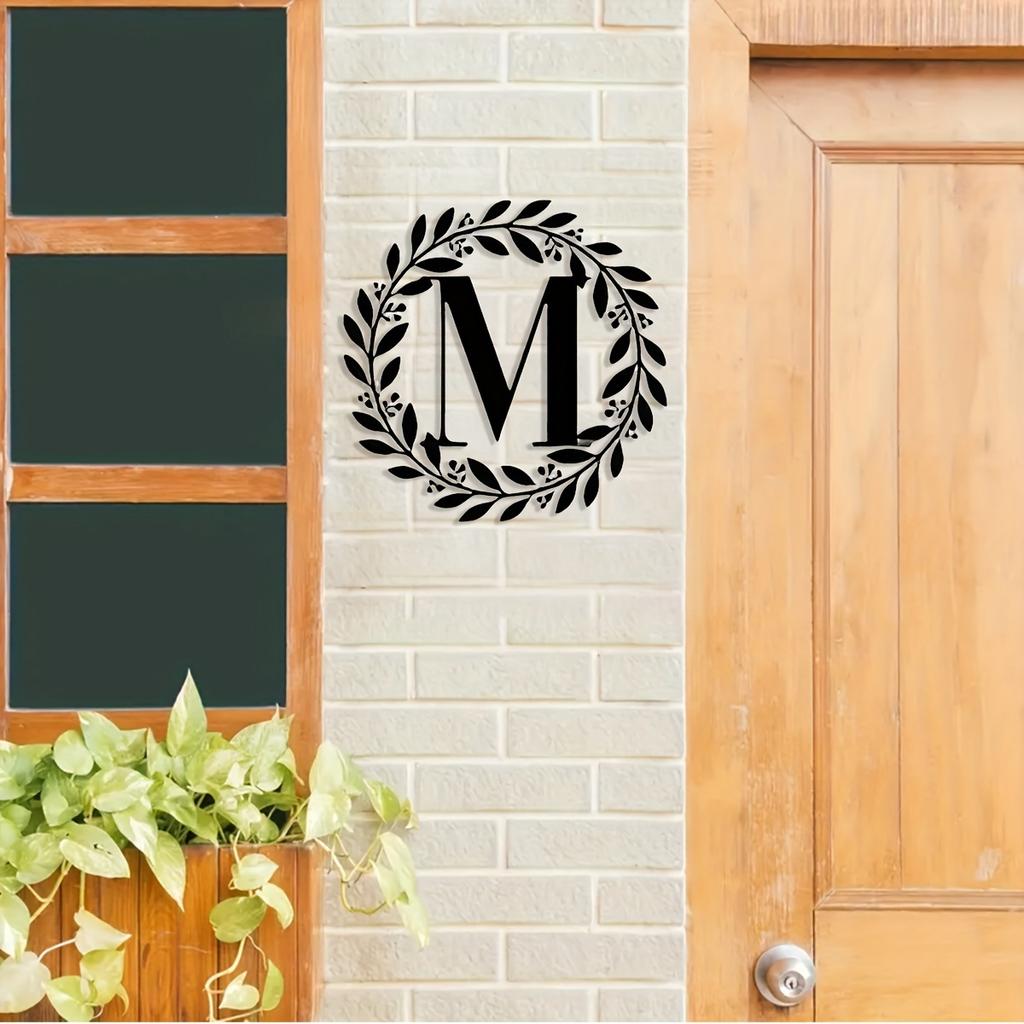 Metal Monogram Letter Wall Decor, Personalized Last Name Sign for Home, Door Hanger Gift for Halloween Christmas New Year