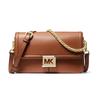 Sonia Chain Solid Color Large Logo Leather Shoulder Crossbody Bag Medium Women's Brown