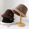 Winter Hats For Women Faux Fur Bucket Hat Thick Warm Velvet Bucket Hat New Cap