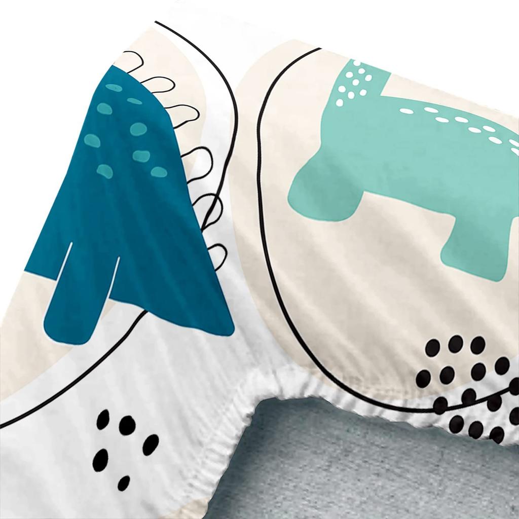 Cartoon animal little dinosaur pattern bed hat four-piece bedding set bedroom dormitory bedding decoration