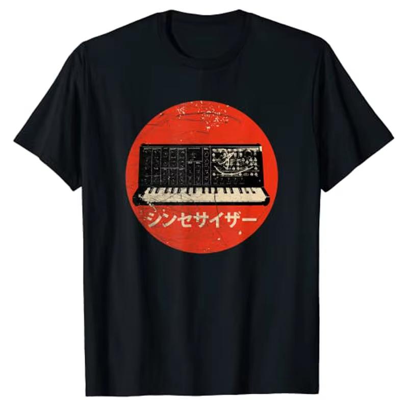 Analog Vintage Synthesizer TShirt  Acid Nerd Synth 80s JapaneseAnalog Retro Tee Tops Music Lover Outfit Gifts for Women