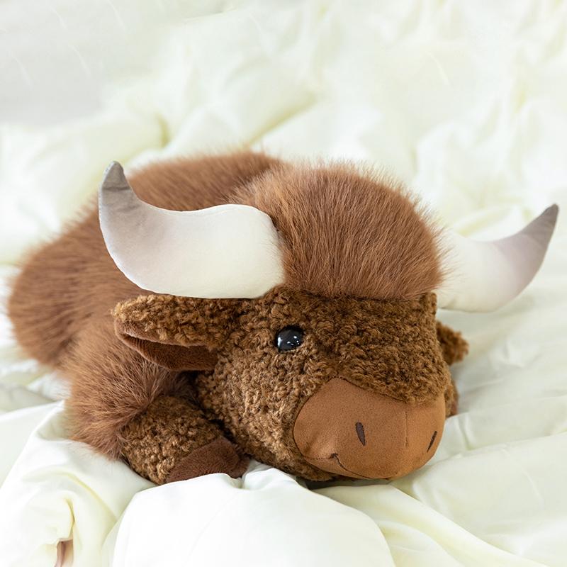 Simulated Yak Plush Toys Cattle Stuffed Doll Soft Home Decor Toys Toys Hobbies Collection Kids Dolls Creative Birthday Gifts