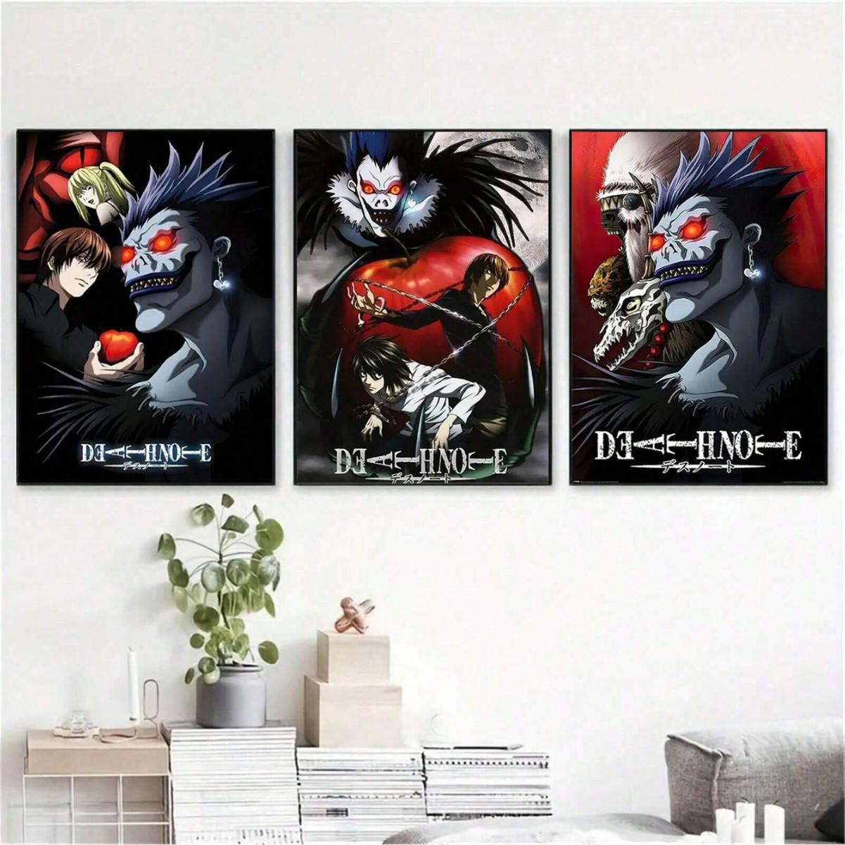 

Halloween Frameless Wall Mural: Light Yagami & Ryuk for Living Room, Bedroom, Bathroom Decor 40*60cm Canvas