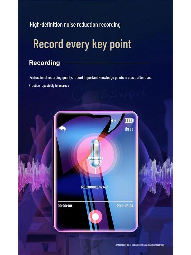 High School Student MP4/MP5 Touchscreen: Read Novels, Listen to Music, Bluetooth-Enabled Walkman