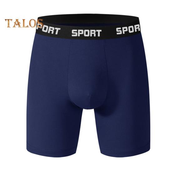 

Мужские трусы-боксеры облегающего кроя с принтом в виде букв и цветными вставками, эластичные трусы средней талии с плавными линиями и U-образной формой M темно-синий