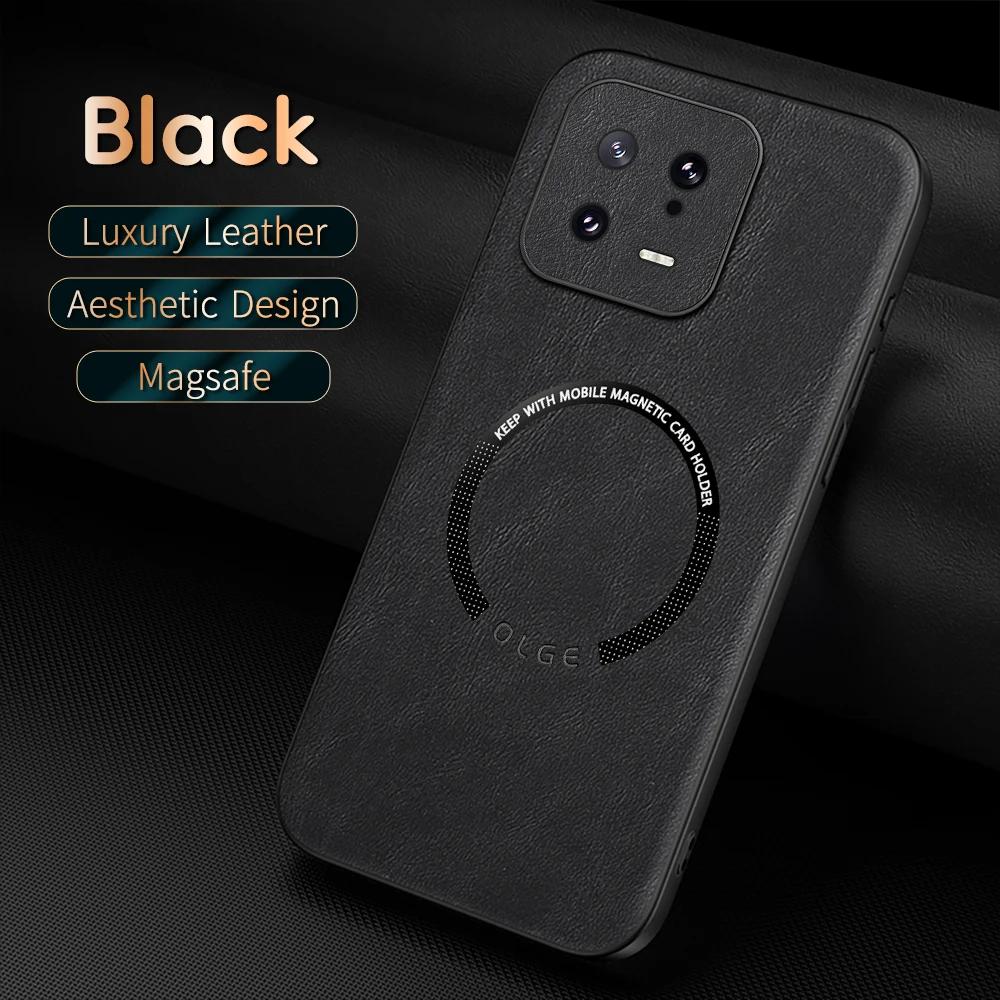 

Для Xiaomi 13 13Pro 13Lite 13Ultra Чехол для телефона из ПУ кожи с коровьим узором с мелкими отверстиями, с магнитным кольцом и мягкими краями, противоударный For Xiaomi 13 Lite