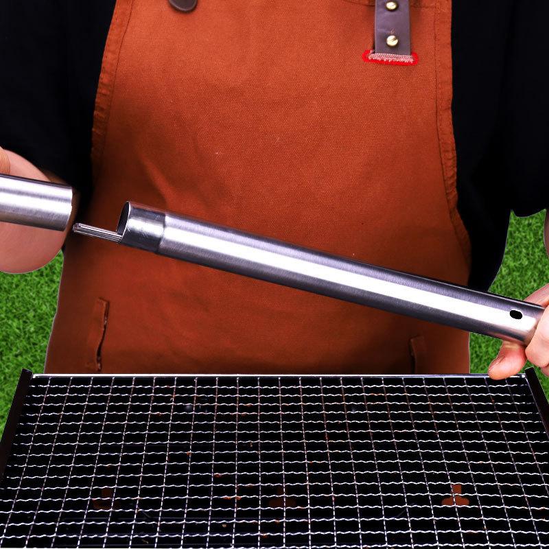 Barbecue Skewer Stick Stainless Steel Storage Tube Bbq Lamb Skewers Stick Grilled Meat Skewers Stick Storage Box Outdoors Travel