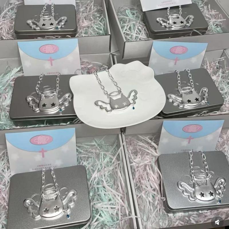 1 Piece Personality Super Big Choker Clavicle Chain Angel Cat Pendant Necklace Hip Hop Jewelry Accessories Gifts