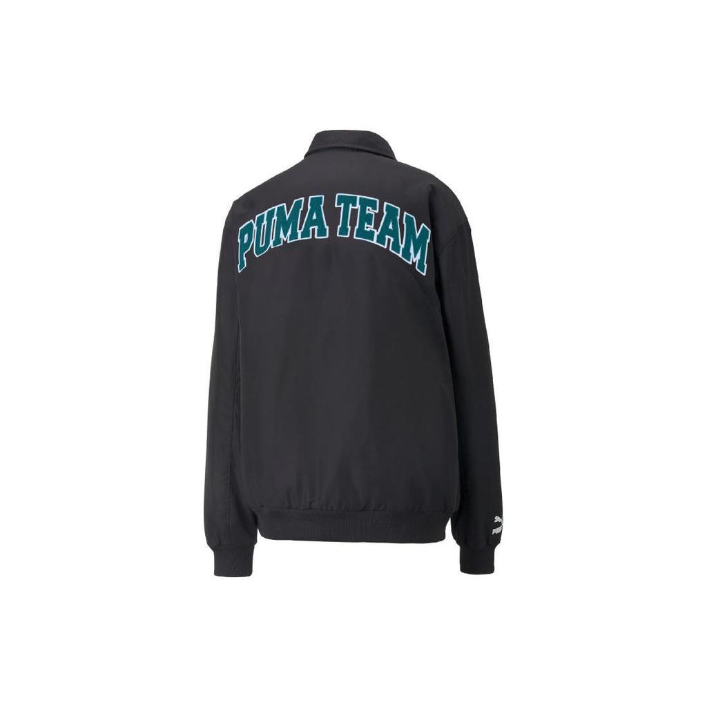 Puma Logo Badge Single-Breasted Turn-Down Collar Long Sleeve Jacket Men Jacket Black 539272-01