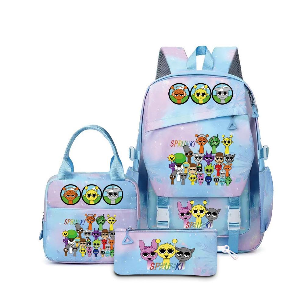 Rhythm Box Music Game Backpack Student Children Cute School Bag Three-piece Lunch