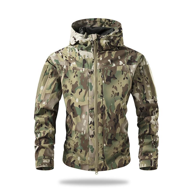 

Чоловіча куртка з капюшоном, камуфляж для активного відпочинку, весняне та осіннє пальто, чоловіче повсякденне пальто, водонепроникна середня та довга куртка XXXL чорний