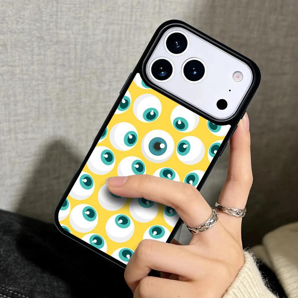 Capa Case for iPhone 17 Air 16 Pro Max 15 Plus 11 13 Mini 14 12 Back Phone Cover Eyeball Pattern