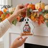 Halloween Keepsake Frame Cute Ghost Wooden Photo with Hanging Rope, Creative Durable Slot Picture for Holiday Party Decor And Home Wall Decoration