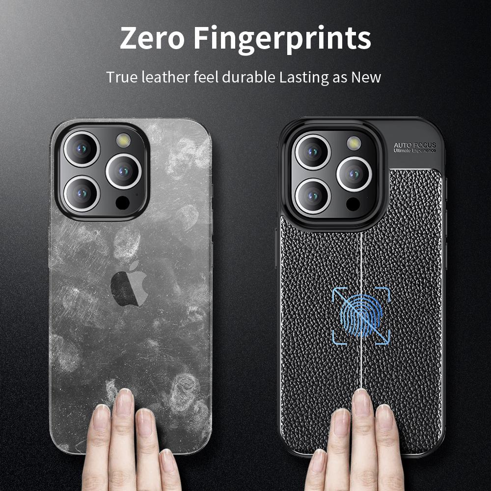 Business Style Litchi Pattern Silicone Shockproof Case For iPhone 15 14 13 12 11 Pro Xs Max XR 7 8 6 6s Plus SE  Back Cover