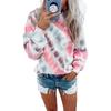 Autumn Tie-Dye Print Loose Plus Size Round Neck Casual Sweatshirt for Women