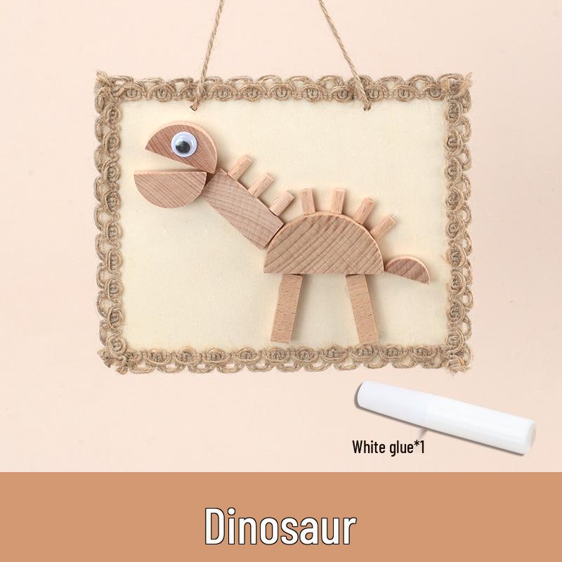 Dziecięcy zestaw do samodzielnego wykonania ramki na zdjęcia z naturalnego plastra drewna