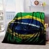 Brazilian Flag Artwork Blanket Flannel Blanket for Bed, Sofa, Camping, Hiking, Picnic Essentials, Gift for Family Fan Gifts