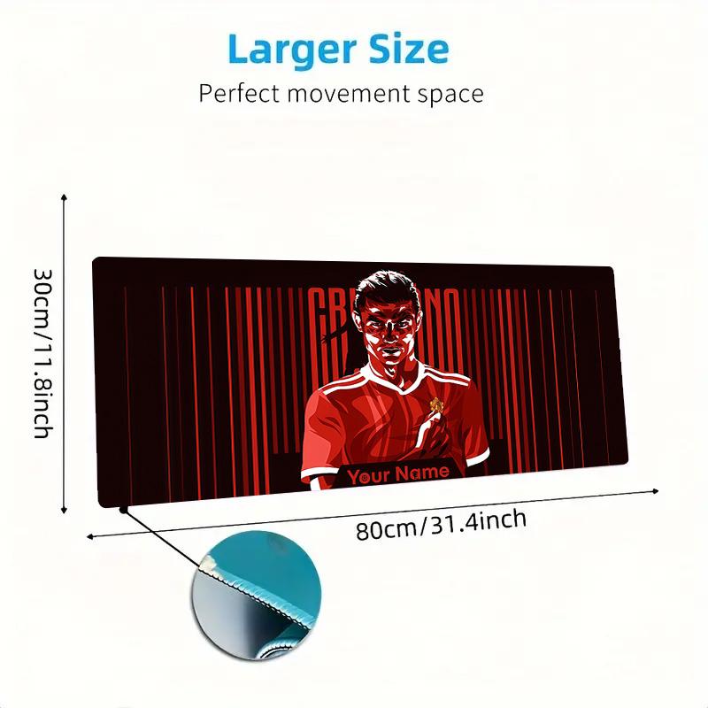 Cr7 Custom Name Large Size Mouse Pad Large Gaming Table Cushion Non-slip Laptop Tablet Big Mousepad XXL Mat Mini PC Playmat With Lock edge