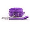 PU Leather Furry Bondage Choker Collar with Chain Lead Leash Multi Colors Erotic Role Play Costumes Sex Toys For Adult Couple