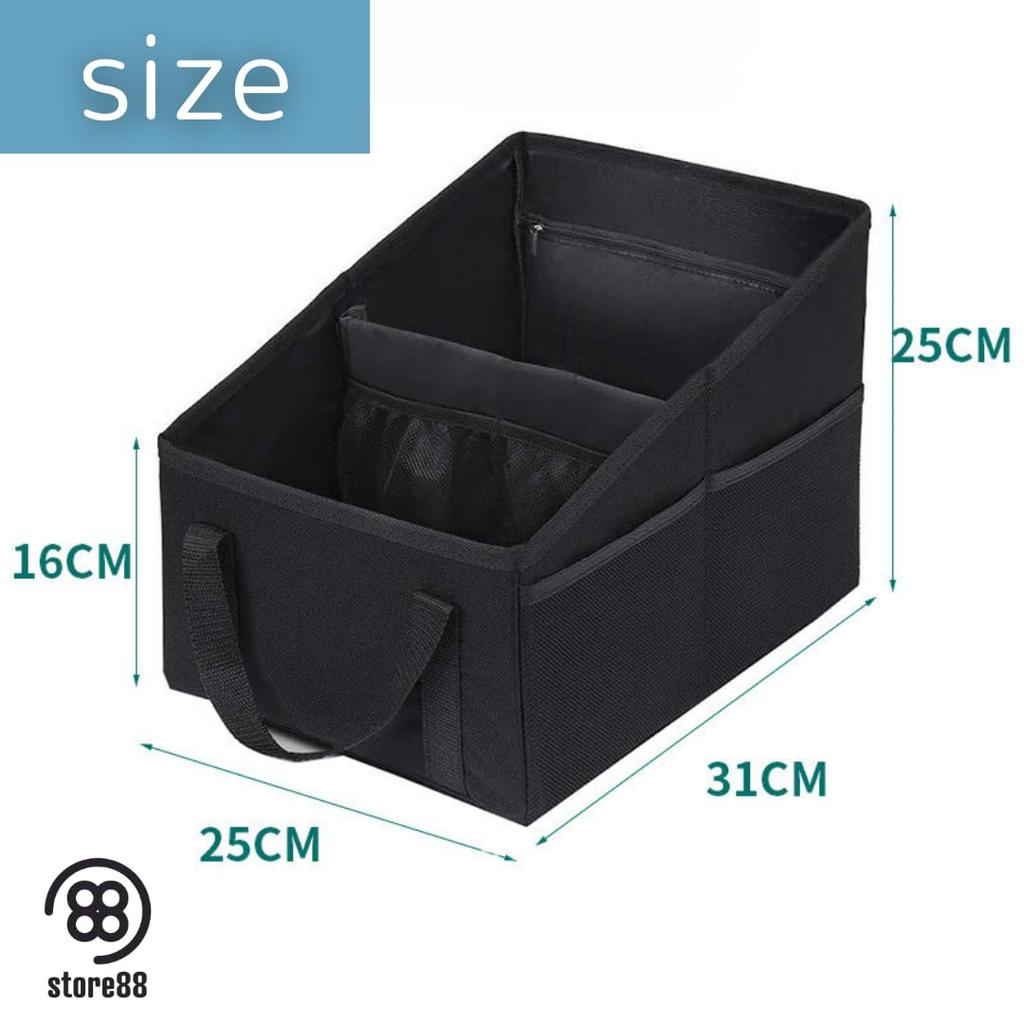 store88 Car Seat Passenger Seat and Rear Seat Storage Large Black Box, Foldable, Box, Capacity,