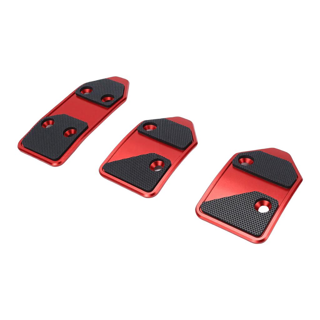 Accelerator Brake Clutch Pedal Covers Non Slip Rubber and Aluminum Stylish Car Foot Pedal Pads Red