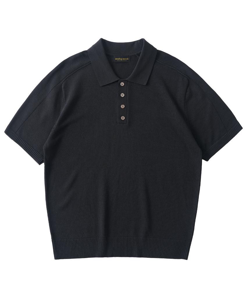 ANALOG MOOD Sepia Drop Short Sleeve Knit (Charcoal)