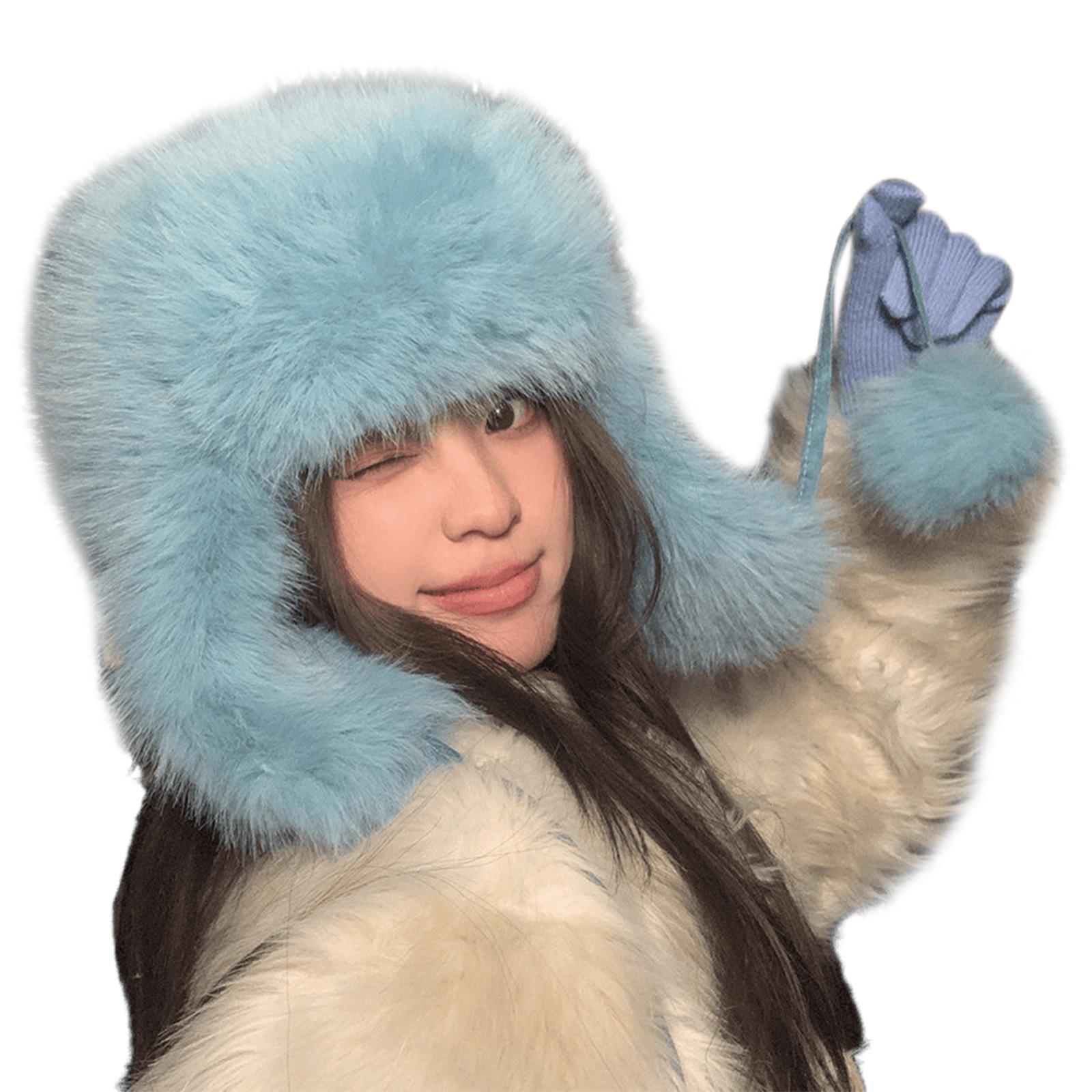 

Унисекс Теплая шапка Шапка-ушанка Стильные шапки Теплая шапка Шапка-ушанка для улицы Зимняя маска для катания на лыжах, кемпинга, пеших прогулок небесно-голубой