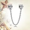 Sparkling Safety Chain Collection Charm Bead Charms Triple Clear Stone Safety Chain Safety Chain Clip Compatible With Authentic Bracelets Do It Yourse
