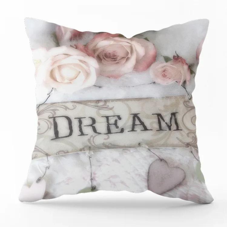 Home Decor Romantic Floral & Geometric Pattern Cushions Pattern Cushion Cover Suitable For Sofa Bedroom Car Pillow Cover