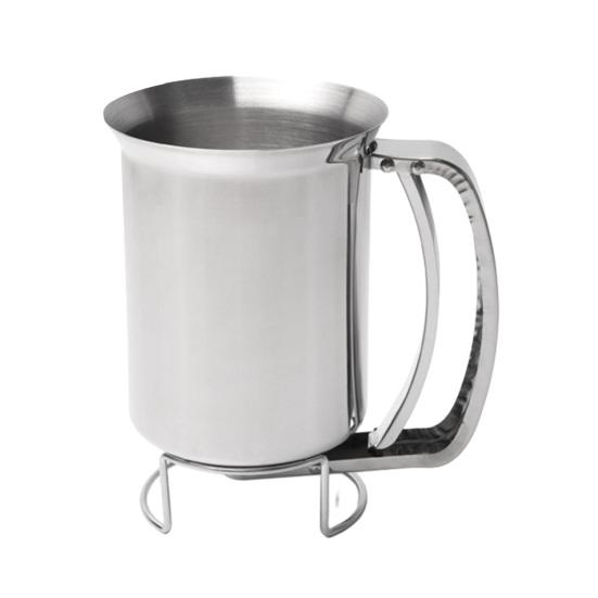 Funnel Dispenser Ergonomic Handgrip Wide Mouth Good Sealing Stainless Steel Quick Close Valve Pancake Dispenser Household Supplies