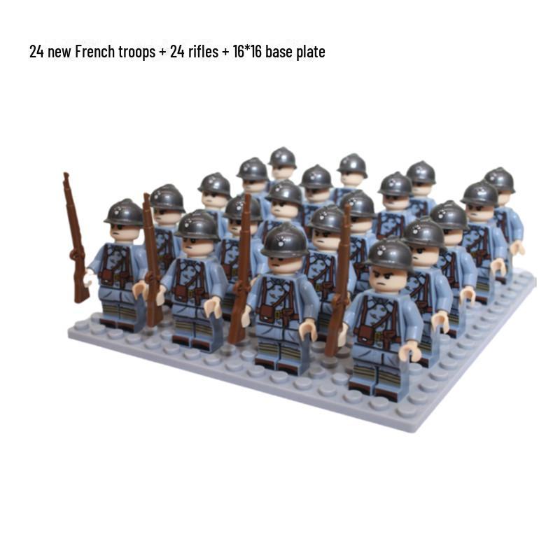 Eighth Route Army Minifigure Set: 24 Educational Assembly Building Blocks