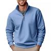 Autumn New Casual Fashion Men's Sweater Solid Color Versatile Stand-up Collar Zipper Top