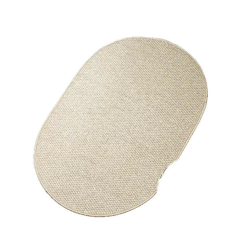 Oval Solid Color Jute Rug - Durable, Easy-Care, Anti-Scratch, Absorbent Mat for Home and Bathroom