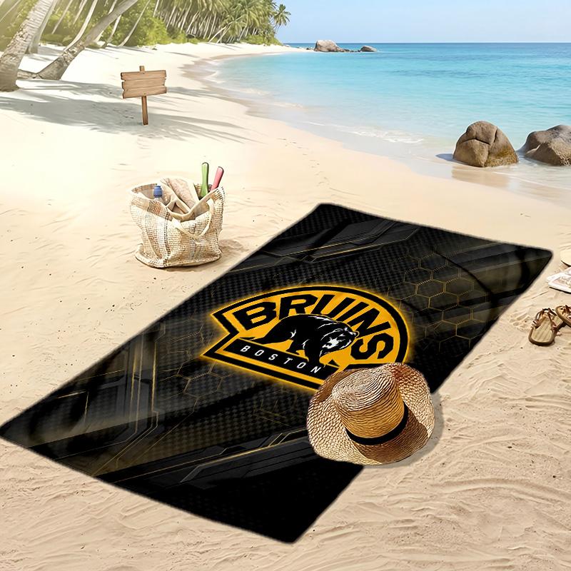 Asciugamano da Spiaggia Stampa Boston Bruins Morbido Portatile Asciugatura Rapida?Asciugamano Asciutto Per Piscina Vacanza Estiva Sport all'Aperto