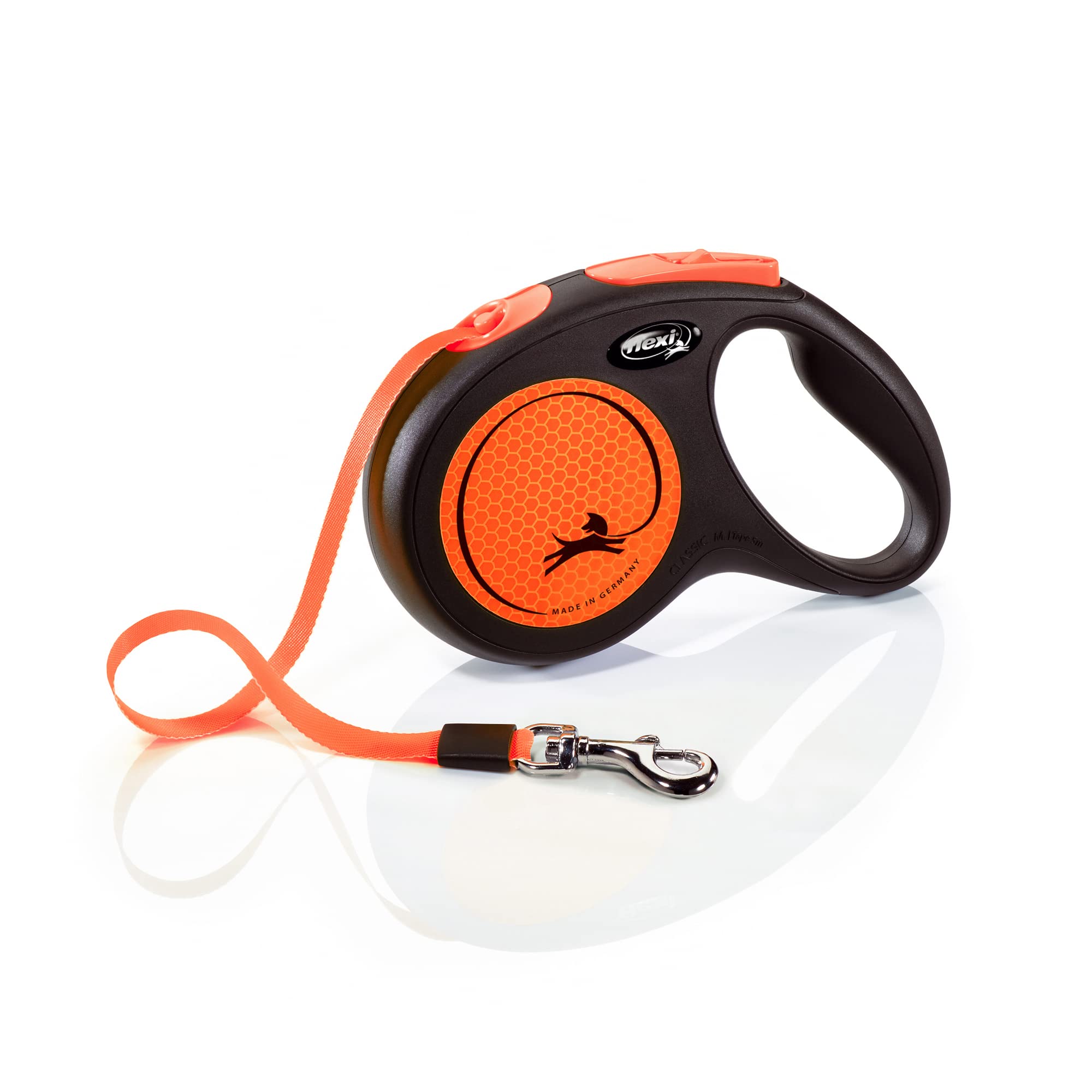 Flexi New Neon Retractable Leash, Tape Type, Medium Size, 5m, Orange [Genuine Japanese Product]
