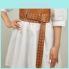 Row Double Buttonhole Extended Womens Waistband Elastic Decoration Dress