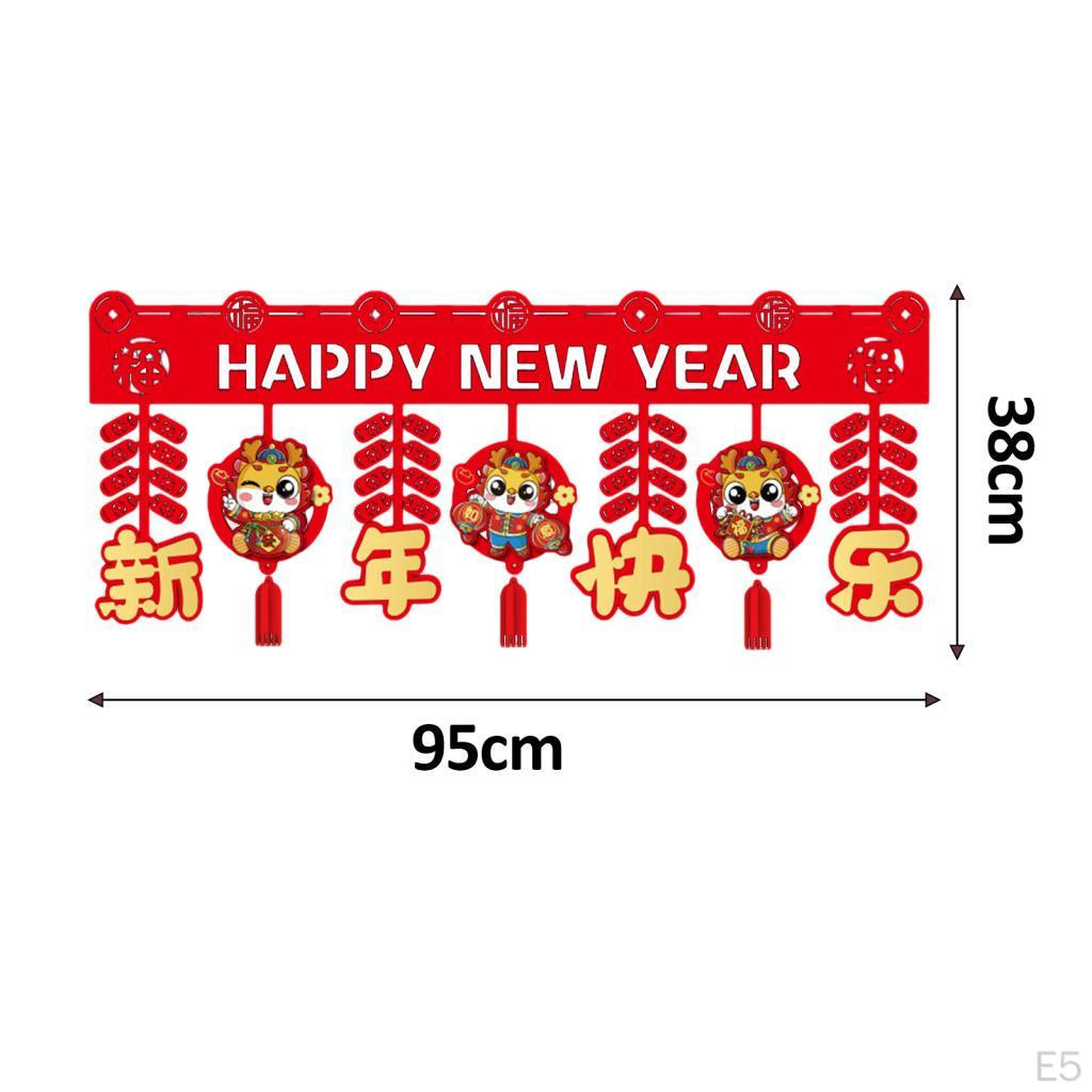 Chinese Lunar Year Decoration Door Curtain Blessings with Tassels Ornament for