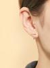 Minimalpiercing 14K Stick Bar Curved Ring Piercing Earrings