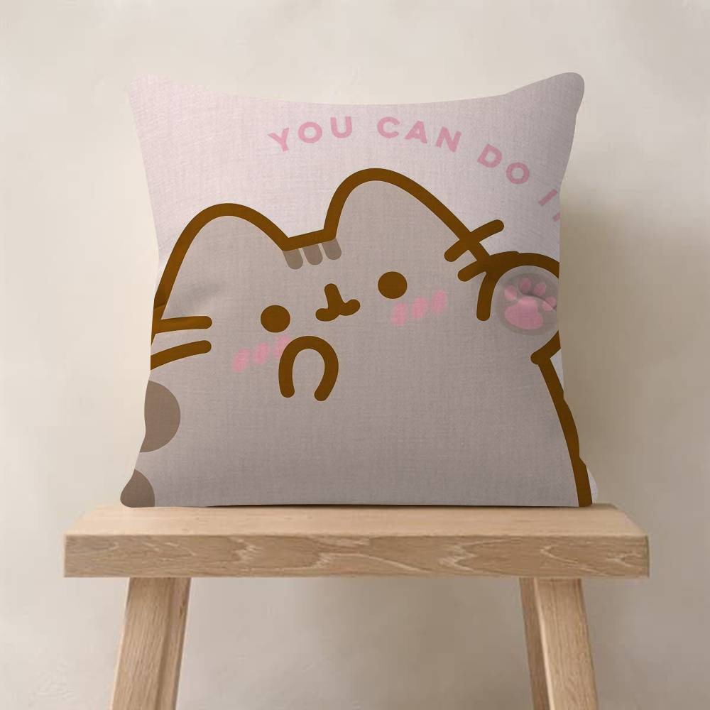 Cute PpusheensS Pillowcase Toon Gift Cushion Cover Bedroom Home Sofa Chair Seat Decor Pillow Case