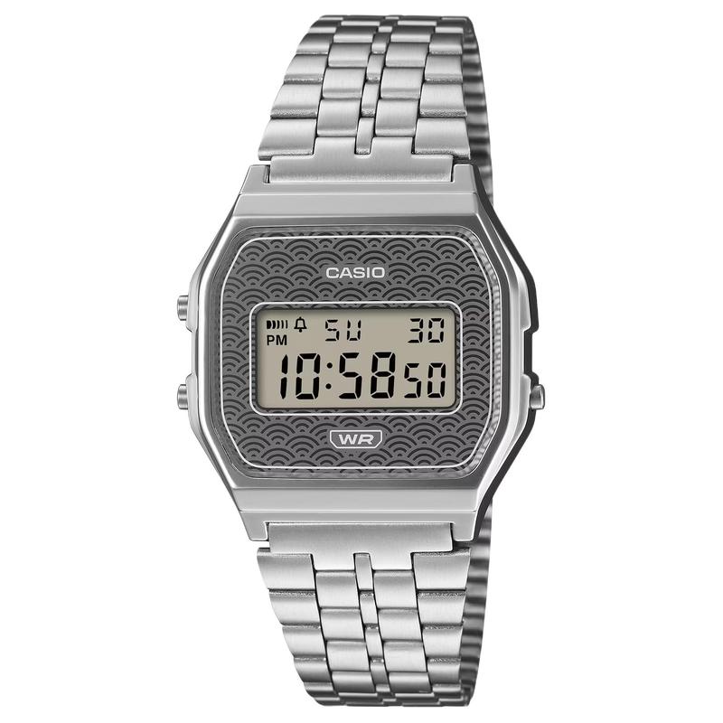 

CASIO Vintage Classic Self-adjusting Wristband Quartz Steel Strap Uniform for Men and Women Gray Dial A159WEVJ-7 серый