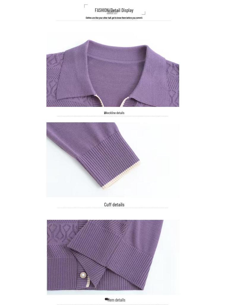 Women's Fashionable V-Neck Woolen Sweater - Slimming, Versatile, Beautiful Autumn Top