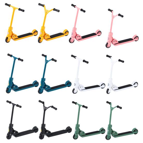 Mini Prstová Koloběžka Hračka s Nářadím Skládací Malá Dvoukolová Koloběžka s Brzdou Simulace Fingerboard Dekorace Dětská Vzdělávací Hračka