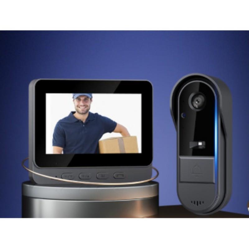 4.3 Inches Screen Doorbell Wireless Waterproof Smart Video Doorbell Household Two-Way Speaking Camera Door Ring