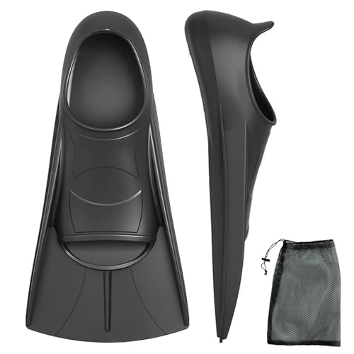 COZENTA Lightweight Swimming Fins for Children (Size 2XS, Black)