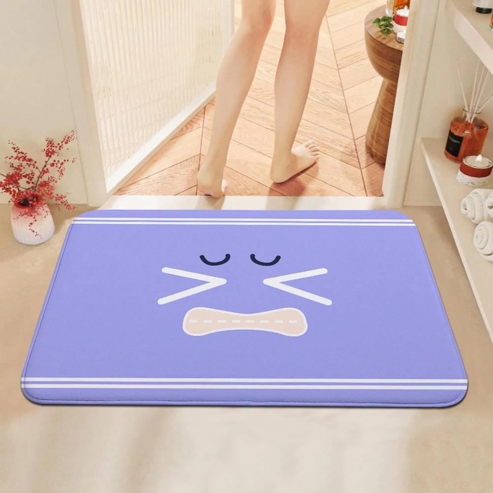 Cartoon Face Carpet Mat Rug Home Decoration Cute Expression Pattern Kids Room Bedroom Floor Mat Home Door Mat Welcome Mat